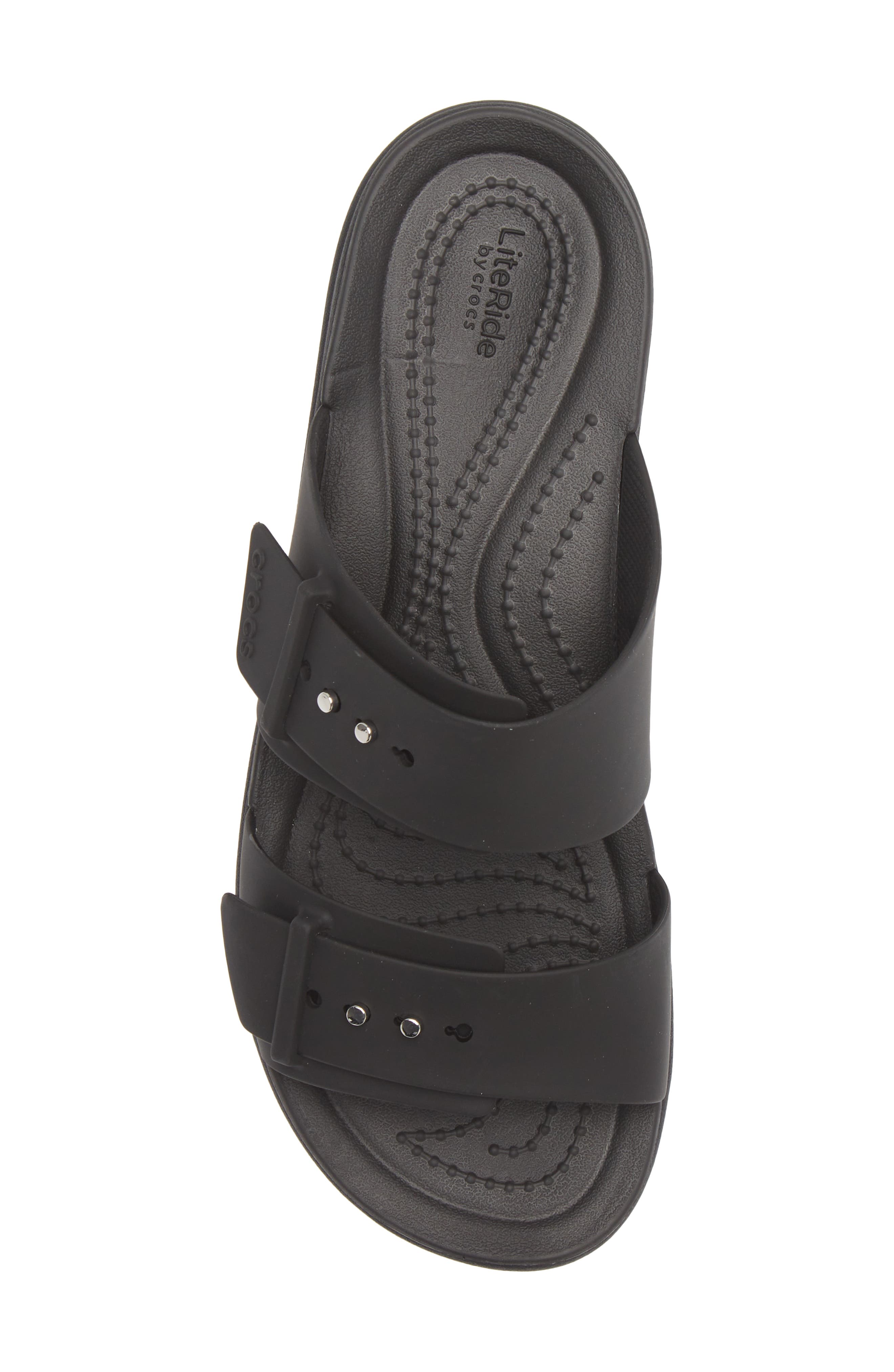 CROCS Brooklyn Wedge Slide Sandal, Alternate, color, Black