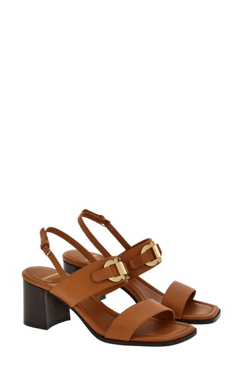 Ferragamo Women's Lou Gancini Block Heel Sandals In Cuoio