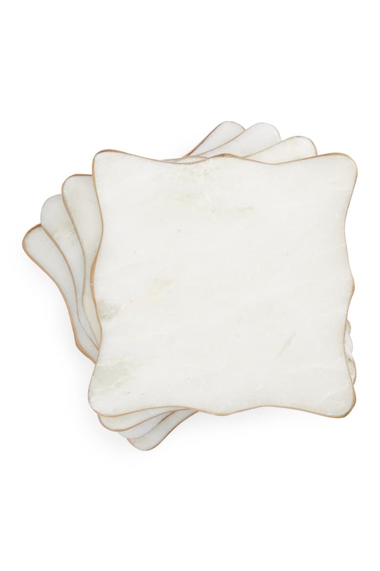 Set of 4 Marble Coasters, Main, color, WHITE MULTI