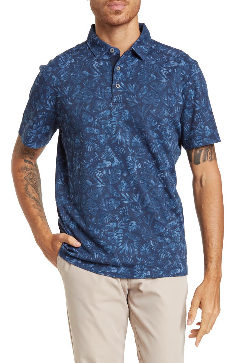 Tommy Bahama Monstera Del Mar Short Sleeve Polo, Main, color, 