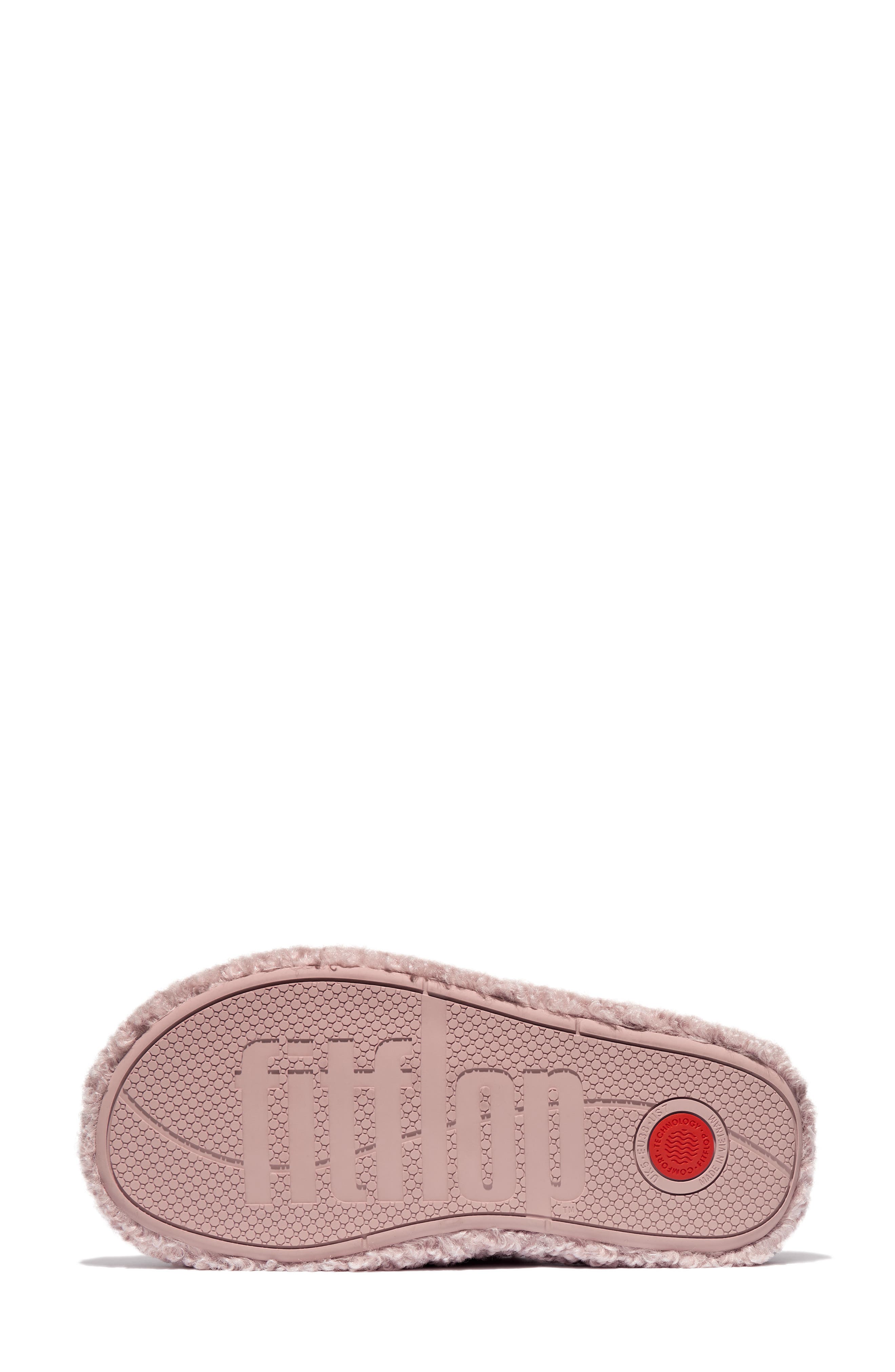 FitFlop iQushion High Pile Fleece Slipper, Alternate, color, Dusky Pink
