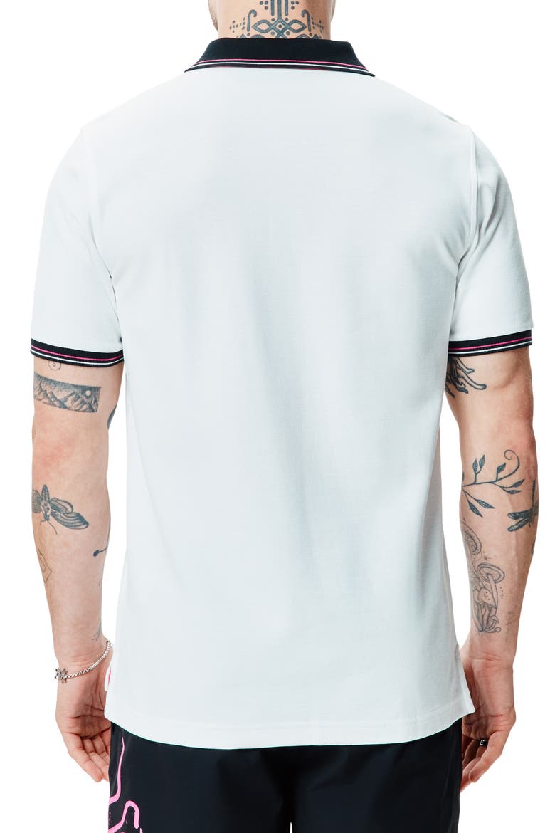 Nate Tipped Pima Cotton Piqué Polo, Alternate, color, WHITE