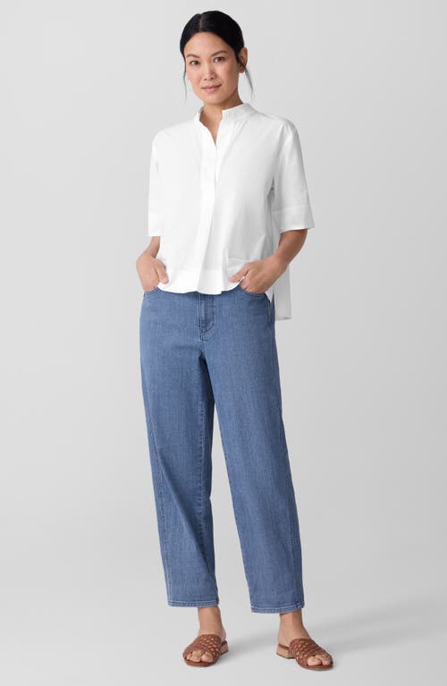 Eileen Fisher High Waist Ankle Straight Leg Jeans In Blue