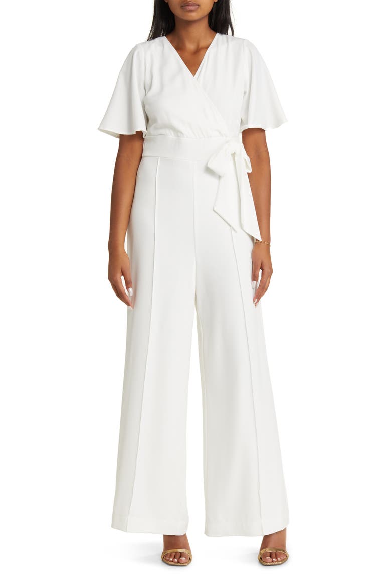Karina Crepe Jumpsuit, Main, color, IVORY