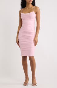 Emerald Sundae Draped Front Ruched Body Con Dress