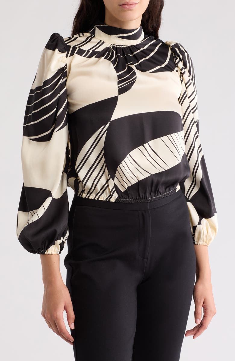 BY DESIGN Seraphine Long Sleeve Mock Neck Top, Main, color, Swirl Party