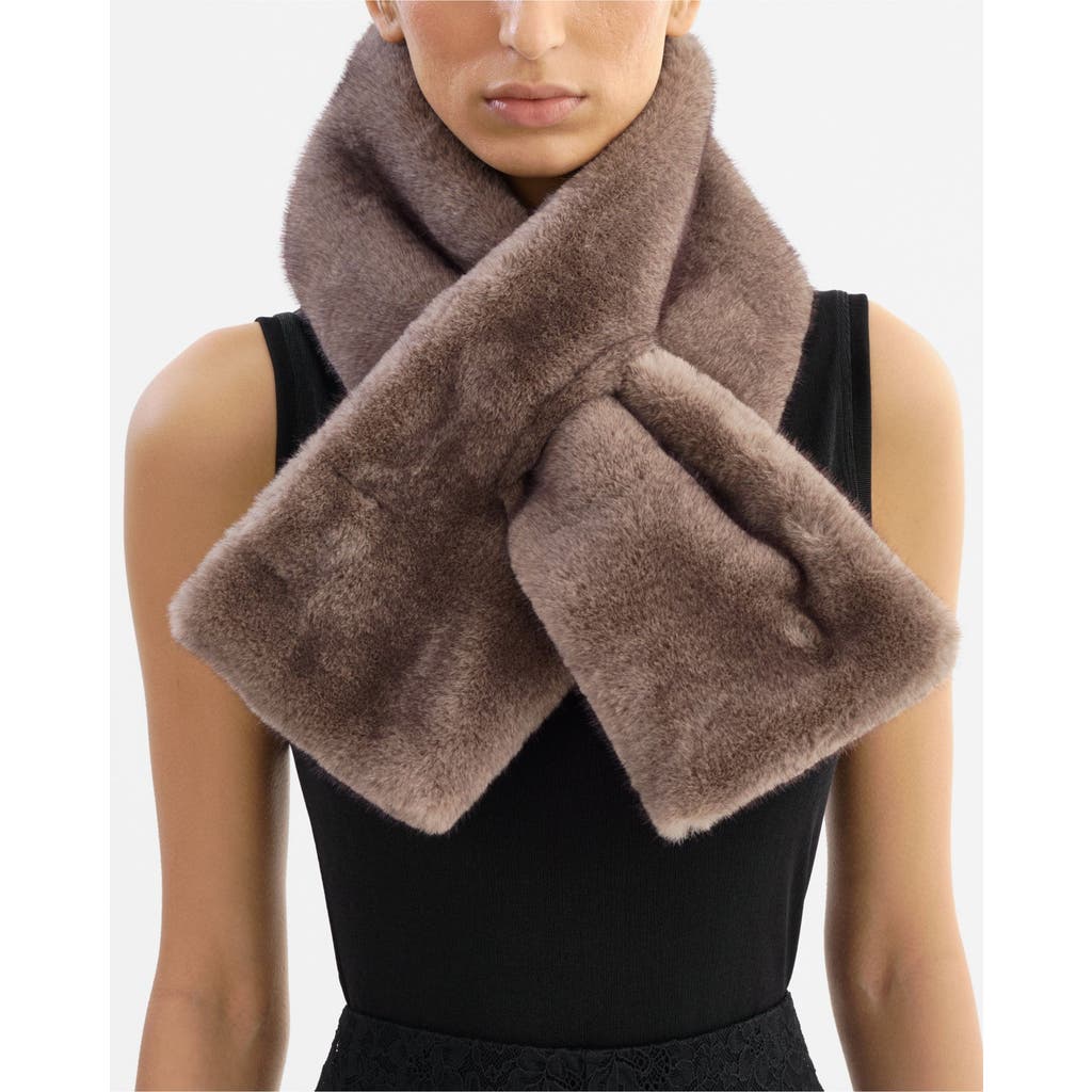 Lamarque Muse Faux Fur Scarf In Brown