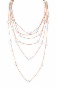 SAACHI Layered Faux Pearl Chain Necklace