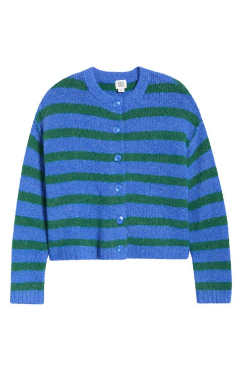 Stripe Crewneck Cardigan