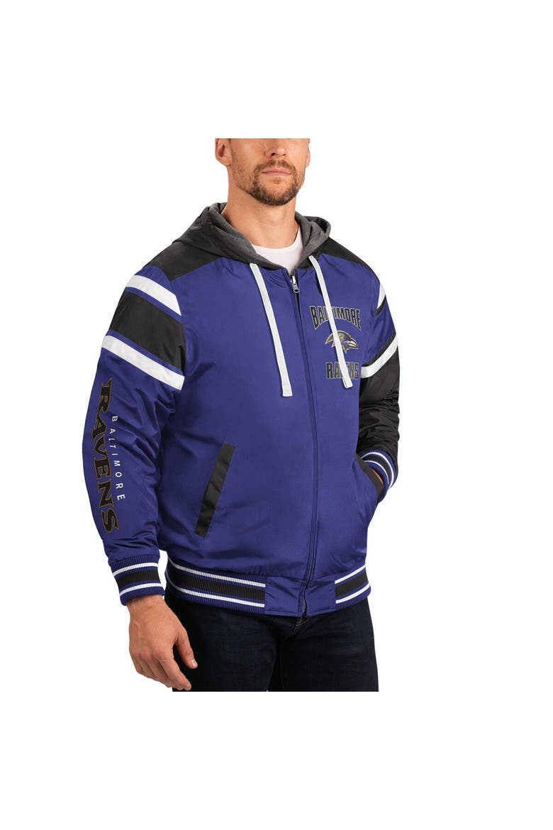 Men's G-III Sports by Carl Banks Purple/Gray Baltimore Ravens Extreme Full Back Reversible Hoodie Full-Zip Jacket, Alternate, color, Purple