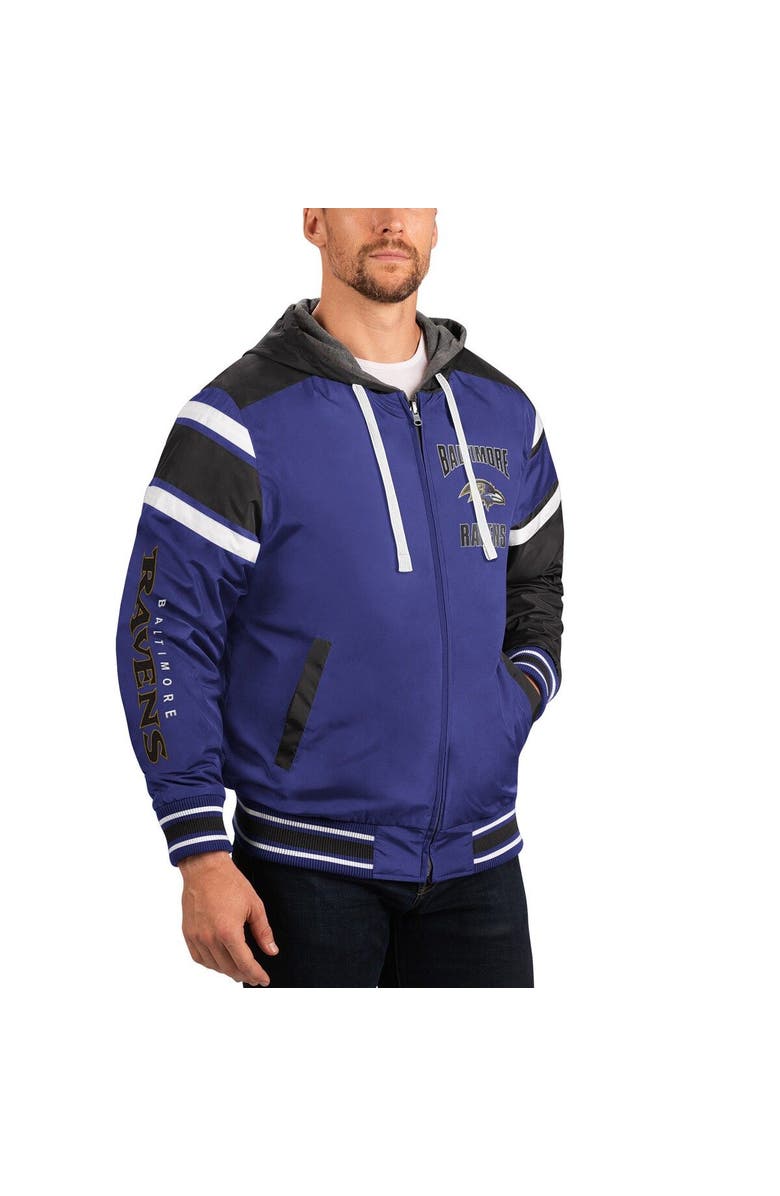 G-III SPORTS BY CARL BANKS Men's G-III Sports by Carl Banks Purple/Gray Baltimore Ravens Extreme Full Back Reversible Hoodie Full-Zip Jacket, Alternate, color, Purple