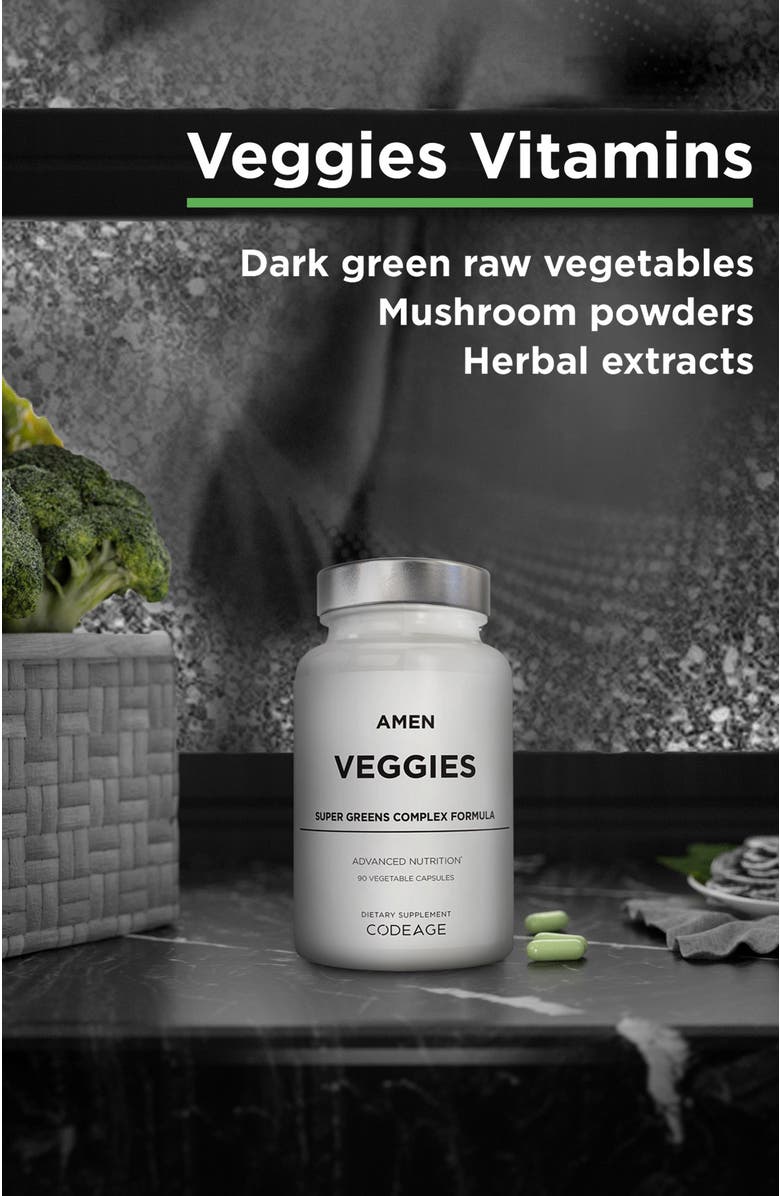 Codeage Amen Veggies Daily Vitamins & Minerals Supplement, Alternate, color, White