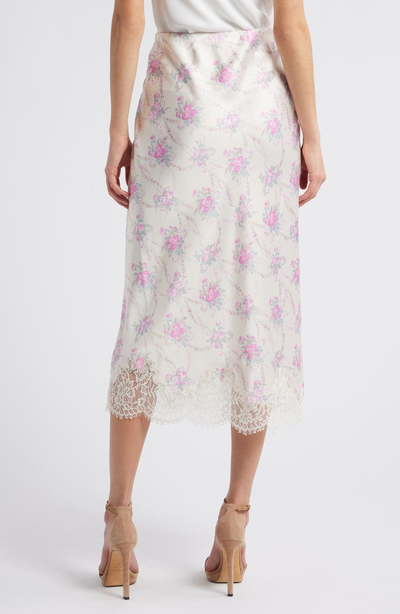LoveShackFancy Malina Floral Lace Hem Skirt, Alternate, color,