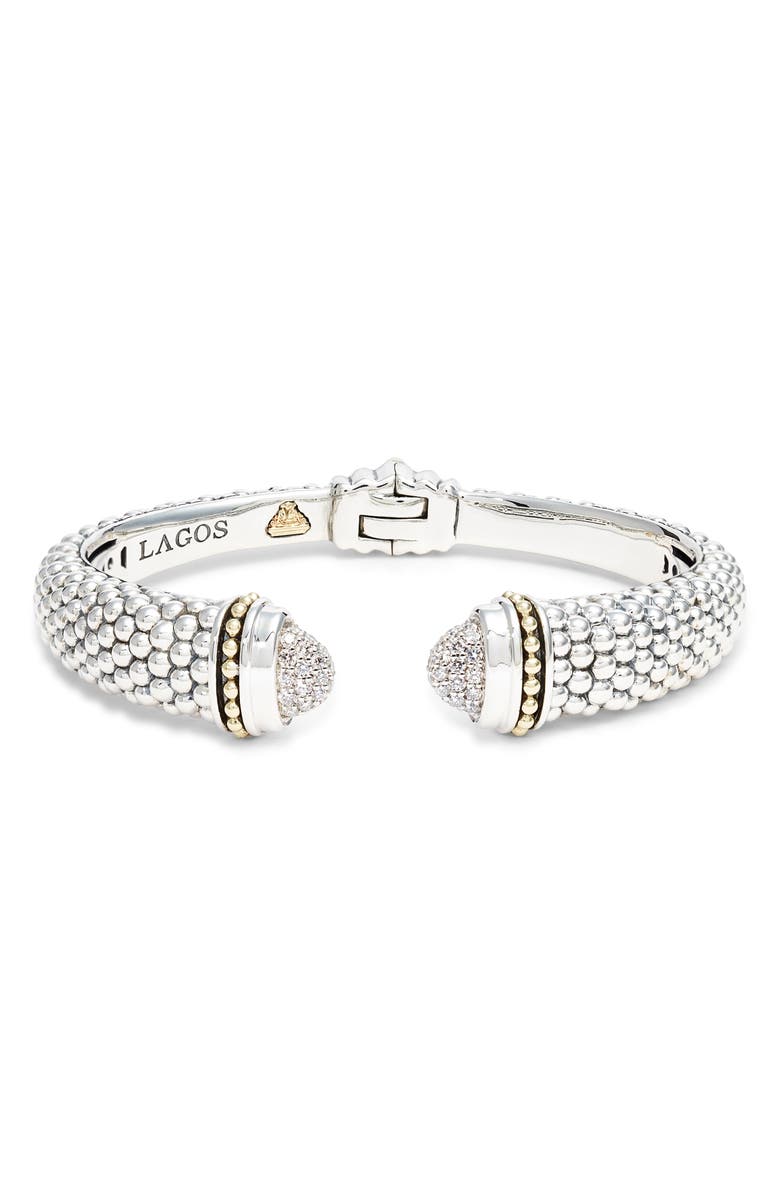 LAGOS Caviar Diamond Cuff, Main, color, Silver