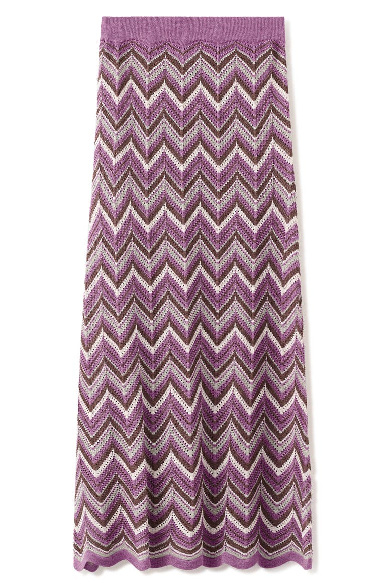 Flare Open Stitch Midi Skirt, Alternate, color, PURPLE
