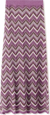 MANGO Flare Open Stitch Midi Skirt