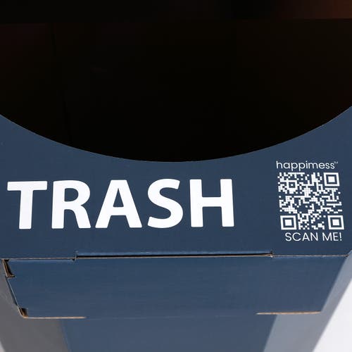 Happimess Fleur 25-gallon Classic Disposable Corrugated Cardboard Event Trash Can And Recycling Bin In Blue