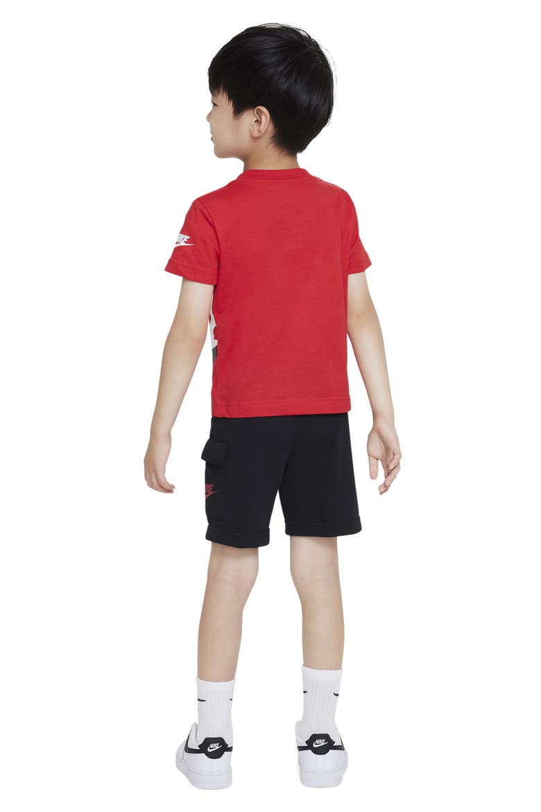 Kids' T-Shirt & Cargo Shorts Set, Alternate, color, BLACK