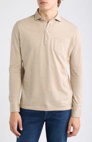 Peter Millar Crown Crafted Amble Long Sleeve Cotton & Cashmere Polo