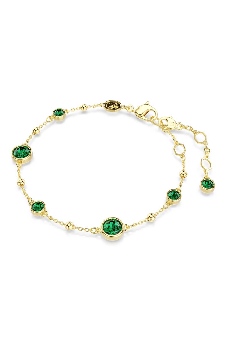 Imber Crystal Station Bracelet, Alternate, color, GOLD/ GREEN