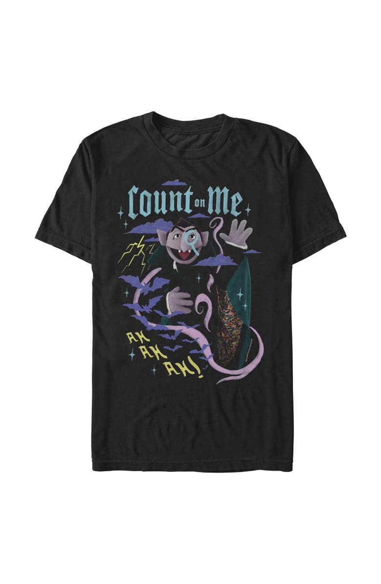 Sesame Street<sup>®</sup> Men's Sesame Street Count on Me  Graphic T-Shirt, Main, color, Black