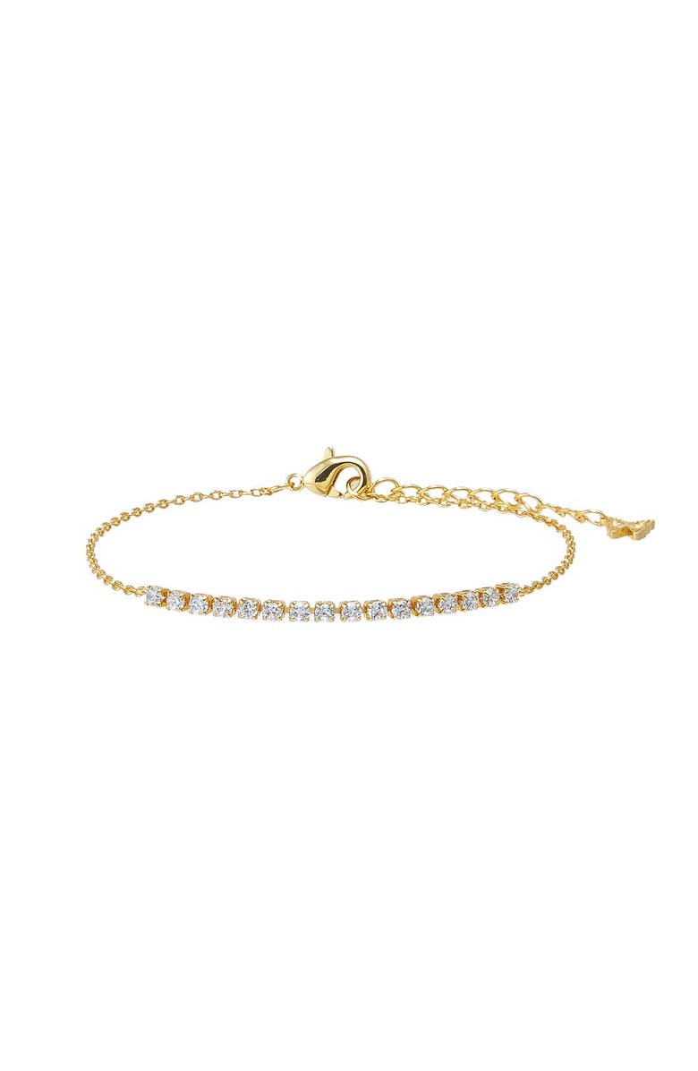 BY ADINA EDEN Colored Four Prong Half Tennis Bracelet, Main, color, Gold