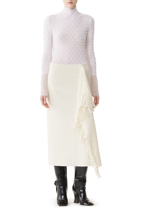 High-Neck Top In Wool And Mohair