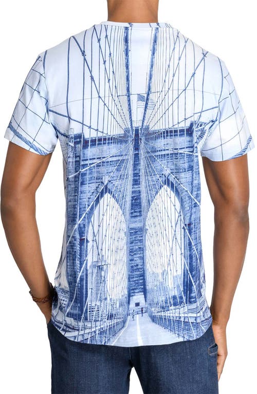 Brooklyn Brigade Brooklyn Bridge T Shirt Crew In Blue