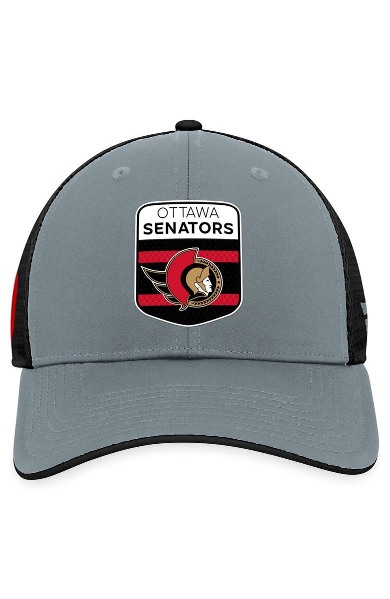 FANATICS Men's Fanatics Branded Gray/Black Ottawa Senators Authentic Pro Home Ice Trucker Adjustable Hat, Alternate, color, Gray