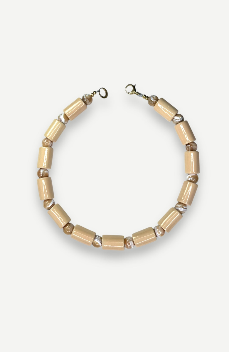 Her New Tribe Bead Five Sundry Necklace, Main, color, Crepe & Conch Mother Of Pearl