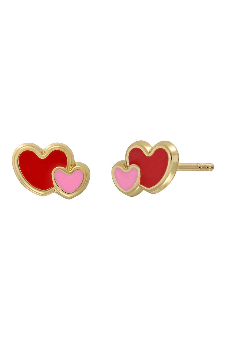 Heart Stud Earrings (Nordstrom Exclusive), Main, color, 14K YELLOW GOLD