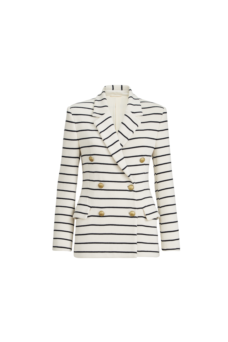 Striped knit blazer, Alternate, color, Blue