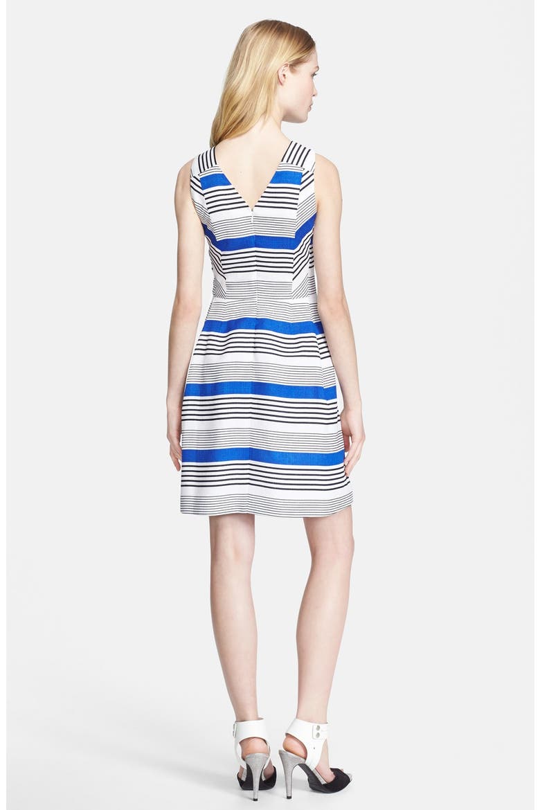 'Emma' Stripe Fit & Flare Dress, Alternate, color, ULTRAMARINE