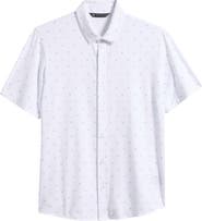 TravisMathew Comfortknit Geo Short Sleeve Button-Up Shirt