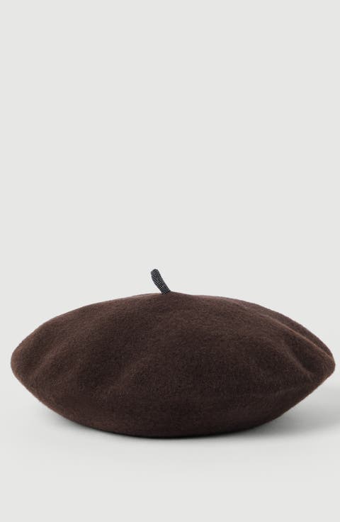 Wool beret with precious detail