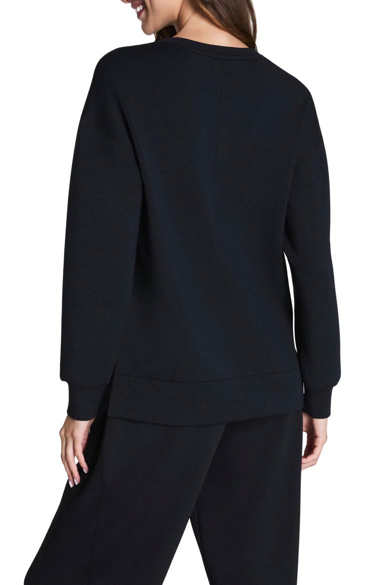 Air Essentials Brushed Crewneck Top, Alternate, color, VERY BLACK
