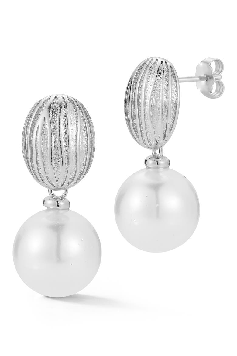 Faux Pearl Drop Earrings, Main, color, WHITE/ SILVER