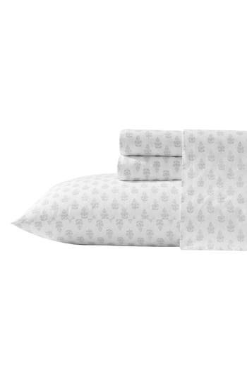 Laura Ashley Francesca 4-piece Cotton Sheet Set In Pastel Grey