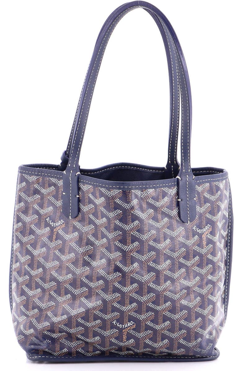 Pre-Owned Goyard Anjou Reversible Tote Coated Canvas Mini, Alternate, color, Blue