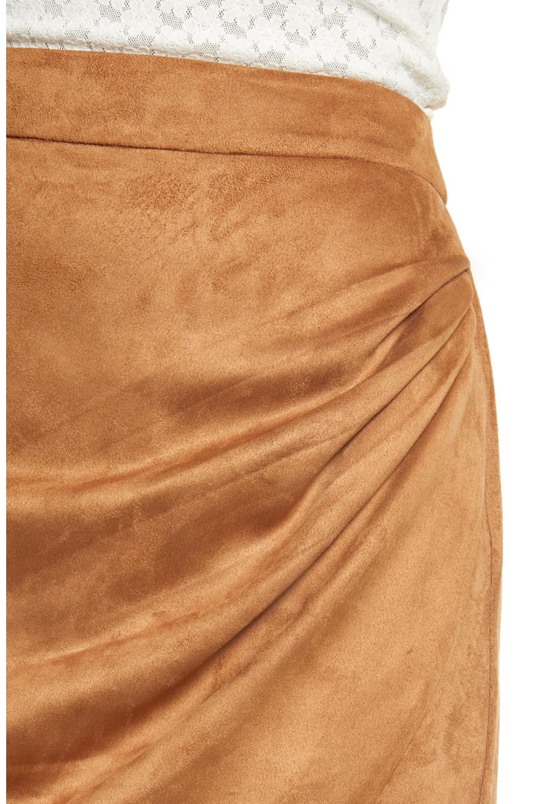 Drape Faux Suede Miniskirt, Alternate, color, DACHSHUND