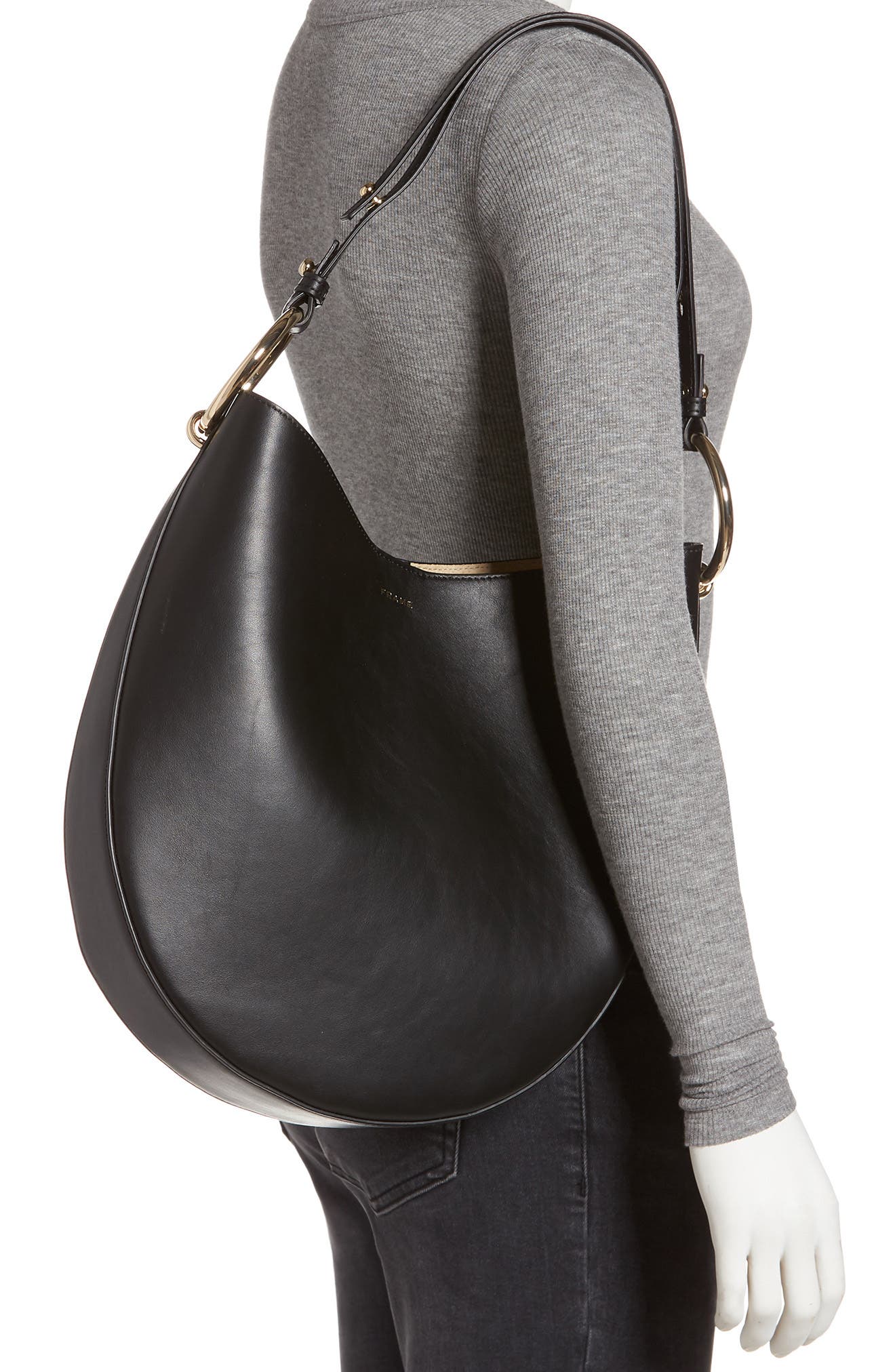 FRAME Le Switch Leather Hobo Bag, Alternate, color, 