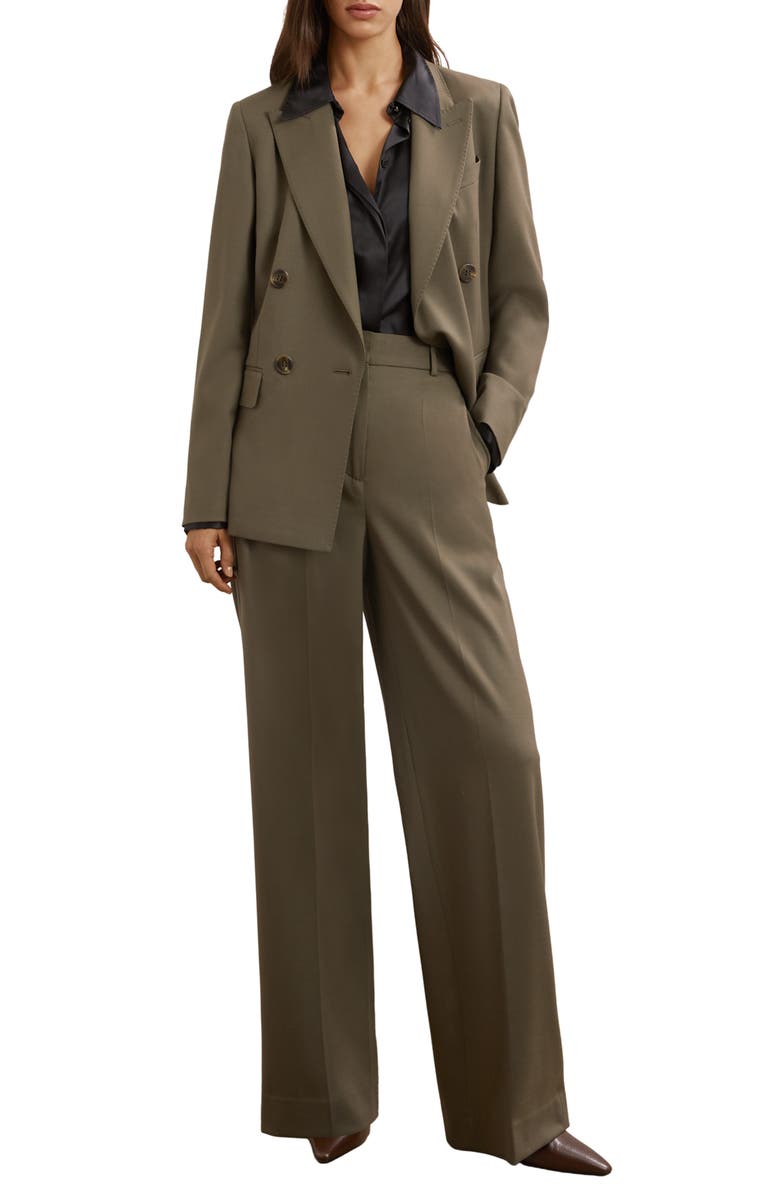 Reiss Solene Double Breasted Wool Blend Blazer, Alternate, color, Green