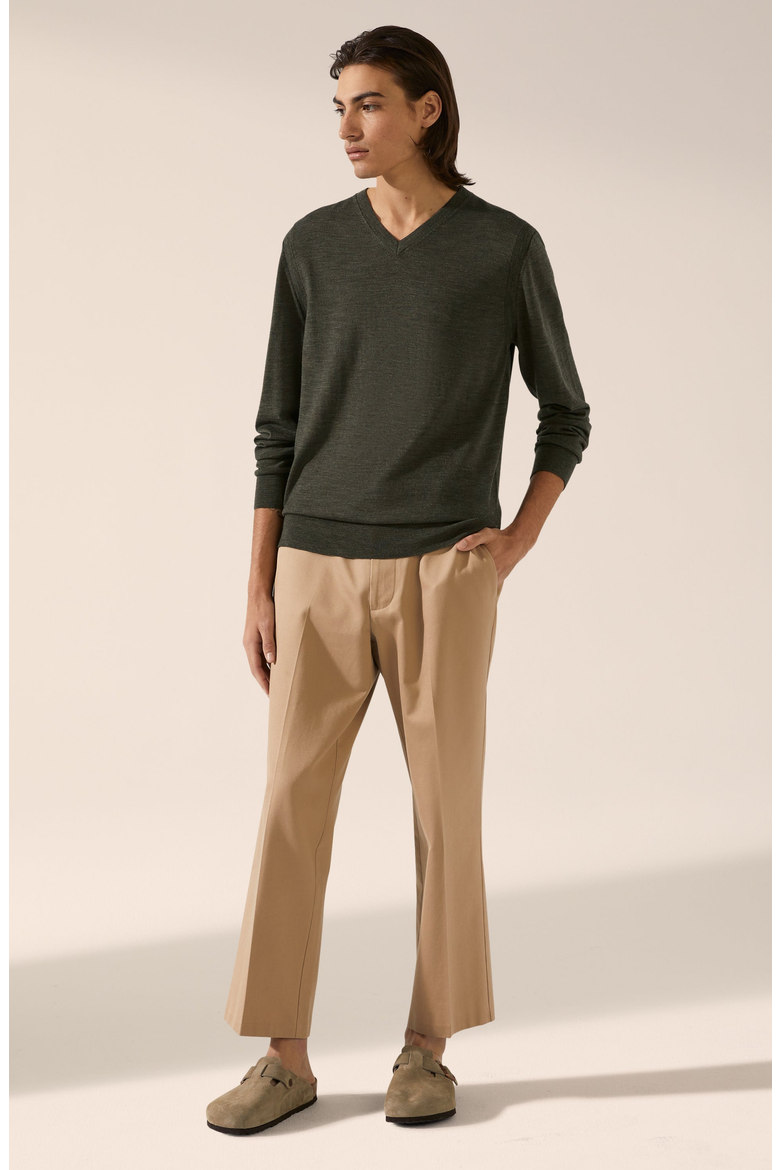 Cole Merino V-Neck Sweater, Main, color, Thyme
