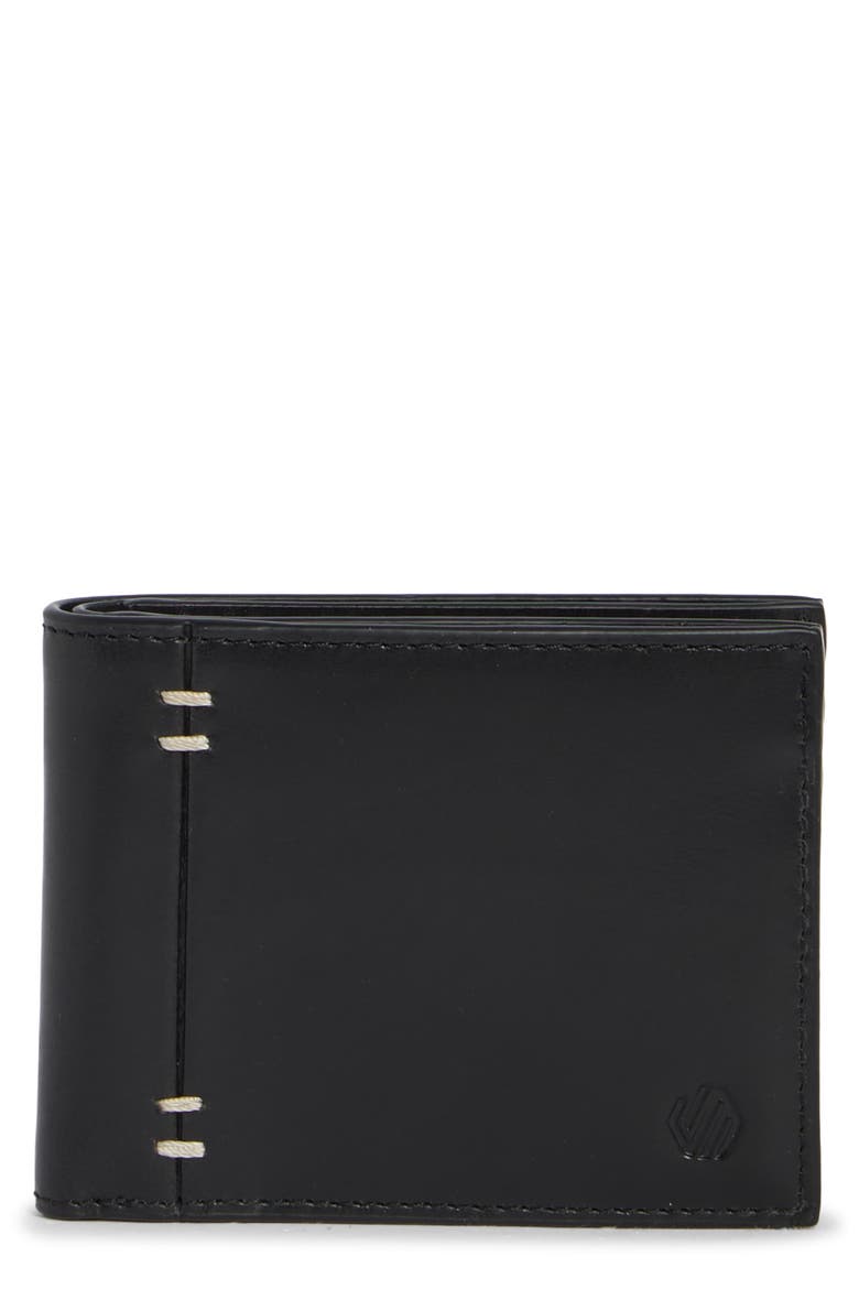 Double Stitch Bifold Wallet, Main, color, BLACK
