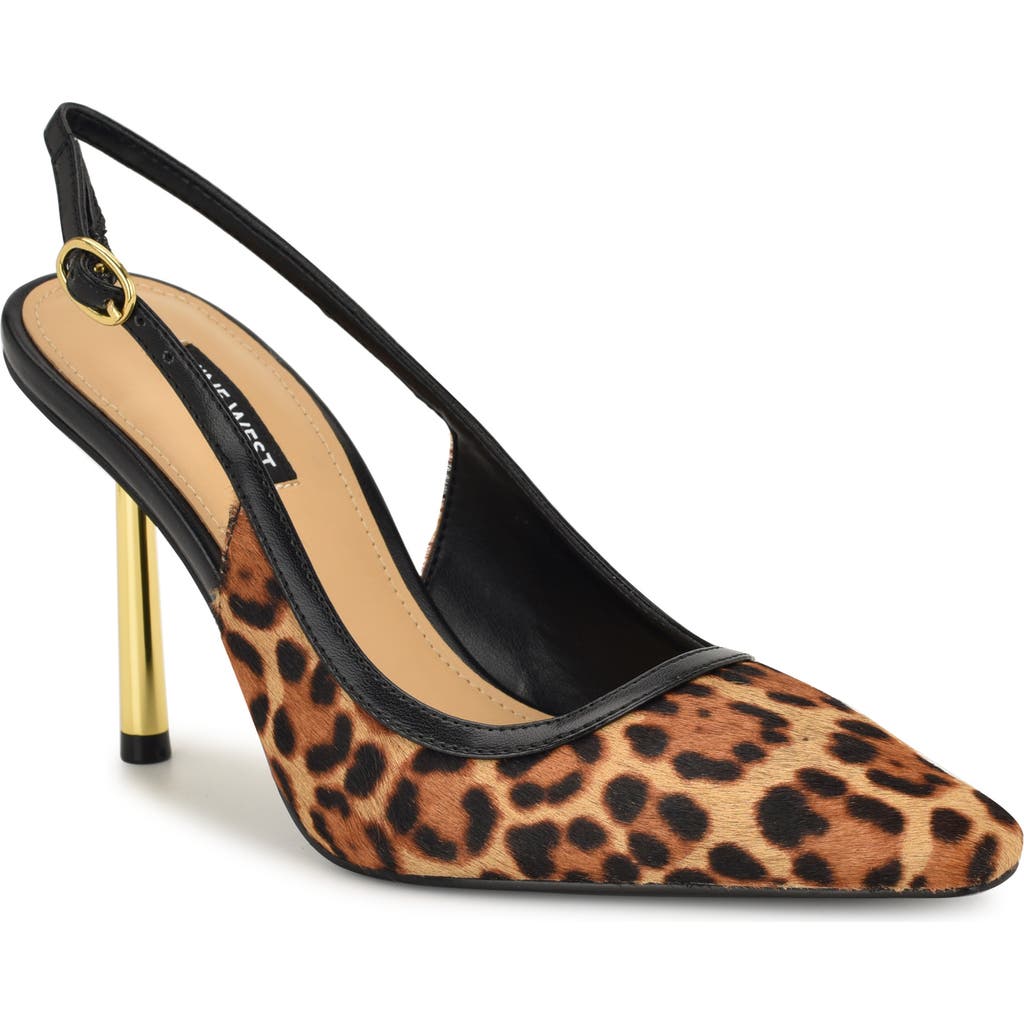 Nine West Orlanda Genuine Calf Hair Slingback Pump In Animal Print
