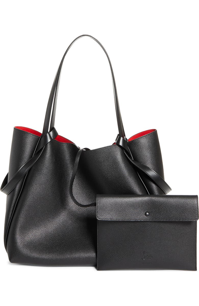 Christian Louboutin Large Bettina Leather Tote, Alternate, color, Bk01 Black