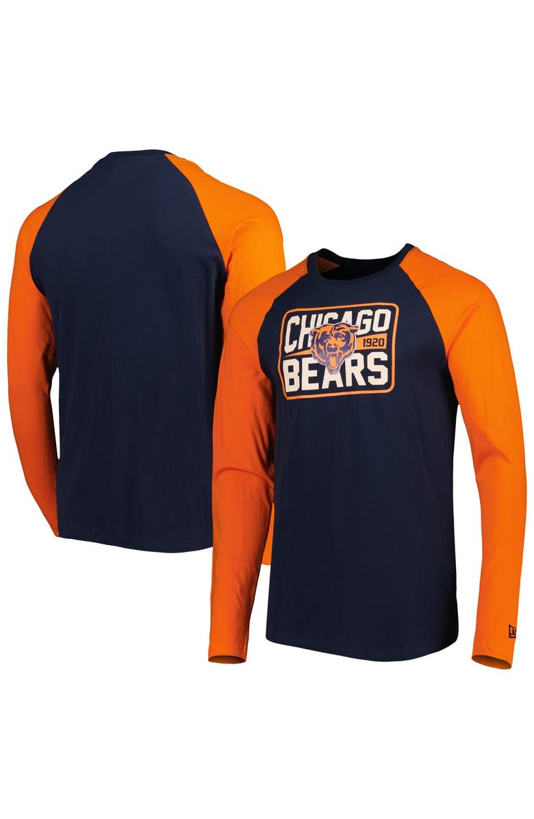 New Era Men's New Era Navy Chicago Bears Current Raglan Long Sleeve T-Shirt, Main, color, Navy