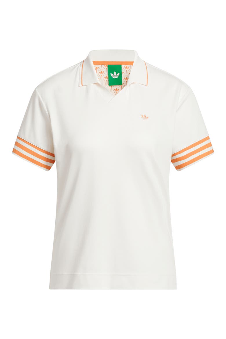 Originals 3-Stripes Polo, Alternate, color, CHALK WHITE/ DUSKY ORANGE