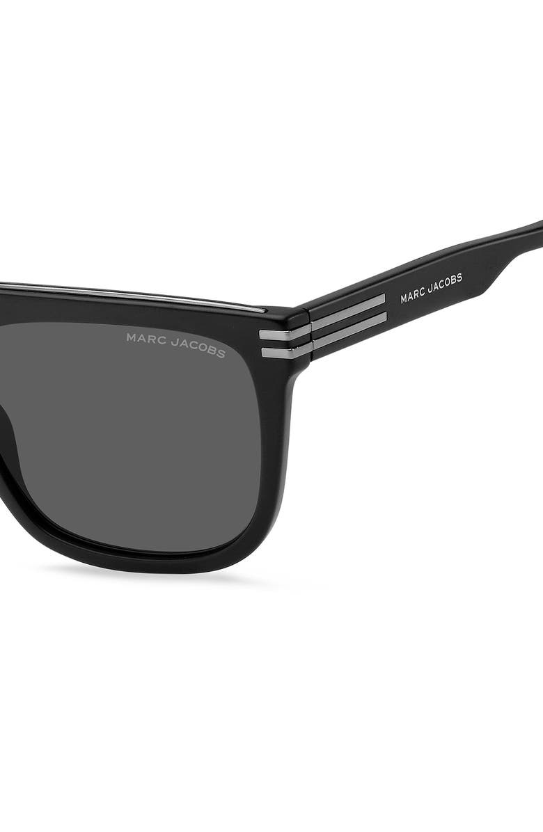 Marc Jacobs 56mm Flat Top Sunglasses, Alternate, color, Matte Black / Grey