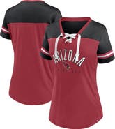 FANATICS Women's Fanatics Branded Cardinal/Black Arizona Cardinals Blitz & Glam Lace-Up V-Neck Jersey T-Shirt